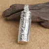 Plata de ley S925 al por mayor retro plata tailandesa personalidad hombres y mujeres colgante de caja grande pequeño escritura de mantra Shurangama sellado