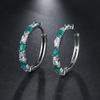 Moda Europea y Americana Aretes Plateados Elegantes Aretes para Mujer Deslumbrantes Coloridos de una Sola Fila con Circonitas Joyería de Venta Caliente Transfronteriza