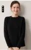 26 Otoño Invierno Nuevo Grueso Cuello Redondo 100% Cachemira Suéter Pulóver para Mujer Tejido Holgado Top de Capa Base