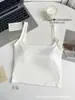 Camisole de Verão com Decote Quadrado Vazado nas Costas e Alças Largas, Copas de Látex Fixas Integradas, Top Regata Versátil para Usar por Cima