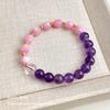 "Roxo Vermelho" Pulseira de Ametista Lavanda Novo Design Estilo Chinês Pulseira de Pedra Natural Pulseira Fashion Literária