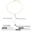 Collar Yuhui de Acero de Titanio Transfronterizo con Colgante de Corazón Incrustado de Diamantes, Doble Capa, Cadena en Forma de Y de Acero Inoxidable Chapado en Oro