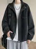 Chaqueta de trabajo retro estilo americano para hombre, nueva colección otoño/invierno 2026, moderna y a la moda, corte holgado, cuello alto, prenda de abrigo casual