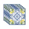Porcelana Azul y Blanca Limón Fruta Fiesta de Cumpleaños Vajilla Vaso de Papel Desechable Plato de Papel Servilleta de Papel Cuchillo, Tenedor y Cuchara Accesorios de Diseño