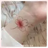 Adesivos de Tatuagem de Flor de Cerejeira Rosa para Mulheres, À Prova d'Água e de Longa Duração, Clavícula, Pulso, Braço, Romântico, Fresco, Pequeno, Pintura de Padrão Pequeno