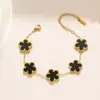 Versión Transfronteriza V13Mm Pulsera de Trébol de Cinco Hojas Conjunto de Tres Piezas Collar de Cinco Flores de Alta Gama Joyería Pendientes Joyería