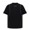 Camiseta de Manga Corta con Cuello Redondo y Bordado de Letras Estilo Americano para Hombre, Top Deportivo Holgado de Manga Media de Marca de Moda para Verano