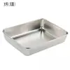 Plato Celebre de Acero Inoxidable Espesado para Toallas Plato para Tiramisú Plato para Cocina Fría Plato Cuadrado Plato para Arroz Caja de Conservación Plato para Cena Caja Cuadrada