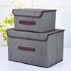 Cajas de Almacenamiento de Lino Imitación, Grandes y Pequeñas, Juego de Dos Piezas, Cajas de Almacenamiento para Ropa Interior y Ropa, Artículos Domésticos Plegables