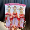 Bolsa de la Suerte de Brocado Dinastía Song Cadena para Teléfono con Cuentas Llavero Colgante de Bolso Abanico Exquisito Accesorio para Funda de Teléfono Regalo Pequeño