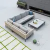 Sofá de Exterior Combinado Sala de Estar Varanda Cabine ao Ar Livre Pátio Terraço Lazer Rattan Trançado Cadeira Dupla de Rattan