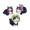 Lindo Broche de Metal de Gato Negro Dibujo Animado Creativo Lazo Forma de Gato Accesorio Insignia Pin de Solapa para Ropa en Stock