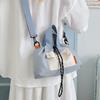 Bolsa de Mão Elegante com Costura Colorida Contrastante Estilo Coreano Estilo Ins Bolsa de Ombro Único de Lona Grande Capacidade Cordão Personalizado Transversal Bolsa Feminina
