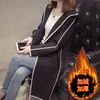 Gabardina Gruesa con Forro de Polar para Mujer para Otoño e Invierno, Chaqueta Sudadera con Capucha Versátil de Manga Larga de Longitud Media para Estudiantes