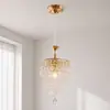 Lámpara Colgante de Cristal de Lujo Ligero Francés para Dormitorio Mesita de Noche Pasillo Vestíbulo Pasillo Barra de Bar Comedor Lámparas Americanas