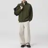 Sudadera de forro polar pesada estilo retro americano con cuello alto, otoño 2026, para hombre, manga larga, corte holgado, informal, versátil, para exteriores