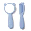 Conjunto de Espelho e Pente para Bebê com Cabo de Patinha de Gato Fofa, Portátil para Mães, Adequado para Banho de Crianças e Bebês
