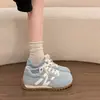 Zapatillas de entrenamiento alemanas de moda con suela gruesa y bloques de color para mujer, nuevas zapatillas versátiles de estilo coreano para otoño 2026, zapatillas retro transpirables