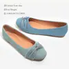 Novos Sapatos Baixos Jeans Lona Tecido Macio Strass Laço Solado Macio Leve Fashionable Baixo Sapatos Únicos Femininos