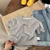 Camiseta de manga corta de verano para niños y niñas bebé estilo extranjero infantil personalizada de marca moderna comercio exterior INS letras moda popular manga corta