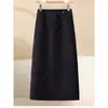 Atacado do fabricante em estoque: Saia feminina de lantejoulas e glitter, modelo novo, corte reto, fenda traseira, saia bodycon de comprimento médio em linha A