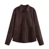 Jaqueta Feminina de Couro Sintético com Efeito Suede Estilo Camisa, Lançamento Outono 2025 Europeu e Americano, Jaqueta de Moda de Alta Qualidade para Mulheres
