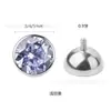 Bisagra de Aleación de Titanio F136 Zircón Redondo Rosca 0.9 Tornillo para Oreja Tornillo para Labio Cabezal de Repuesto Rosca Interna 0.9 Hilo Accesorios de Joyería para Piercings