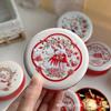 Buena lata de regalo tambor redondo relieve tridimensional caja de dulces boda conejo rojo caja vacía regalo de mano caja de dulces