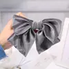 Pinza para el pelo coreana Dongdaemun de terciopelo dorado con lazo grande, con caída, de moda para chica, celebrante cibernético, pinza de resorte, pinza para el pelo, pinza horizontal