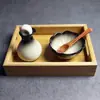 Cuenco para Aceite Esencial Plato de Cerámica para Aceite Esencial Decoración de Cama de Belleza Película de Mesa Ajuste Cuenco Olla de Aceite Esencial Set de Ajuste para Salón de Belleza Spa
