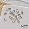 Rincones de Zirconia Plateados Ultra Brillantes de 5A para Uñas, Rincones de Uñas Cuadrados de Corazón Multifacéticos Franceses de Alta Calidad de Lujo Ligero