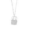 925 Prata Esterlina H Carta Bolsa Colar Feminino Micro-incrustado Diamante Bolsa Pingente Clavícula Corrente Moda Criativa High-end Sense