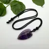 Collar Colgante de Cuerda con Forma de Gota de Agua Corazón de Cristal de Piedra Natural 40*22mm Joyería de Moda Europea y Americana Artículos Transfronterizos