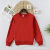 Suéter de algodón de cuello redondo para niños, novedad de otoño 2024, color sólido, combina con todo, suelto, estilo occidental, moda infantil.