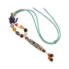 Collar de Cuenta Dzi Amarilla Natural de Nueve Ojos, Colgante de Ágata Taiwanés, Collar Trenzado para Pareja de Hombres y Mujeres, Listo para la Venta