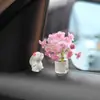 Adornos Creativos para Coche, Lindo Conejo Flor Perfumada para Coche, Mesa de Control Central de Pantalla, Decoración Interior de Coche, Objetos Divertidos, Diosa Popular de Internet