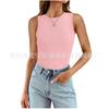 Amazon wish2024 Chaleco de punto sin mangas de verano para mujer europea y americana, deportivo, yoga, cuello redondo, top de fitness