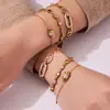 Misterio y Elegancia: Pulsera de Cuentas Estrella de Zircón 5A de Lujo Ligero Europeo y Americano, Acero Inoxidable Oro Real de 18K Joyería de Gama Alta para Mujeres