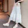 Falda midi de gasa perlada, estilo de hada, colección de verano 2026, de cintura alta, una pieza, ropa para mujer, disponible para dropshipping