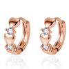 Pendientes creativos de corazón a corazón con hebilla en forma de corazón, pendientes tipo botón, pendientes tipo botón, personalidad de temperamento, pendientes tipo botón con hebilla en forma de corazón de melocotón, pendientes sencillos de amor en forma de corazón.