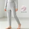 Pantalones de algodón puro de otoño para niñas de mediana y mayor edad, pantalones cálidos para niñas, pantalones de punto de capa base, no necesitan usar ropa interior, pantalones para dormir en casa