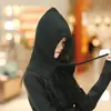 Chapéu de Lã Tricotado de Inverno Feminino, Chapéu e Cachecol, Balaclava Coreana de Peça Única com Proteção para Orelhas e Rosto para Manter Aquecido