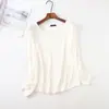 Camiseta de Modal para Mujer Primavera Nuevo Estilo Versátil Cuello en V Manga Larga Ropa de Otoño Camisa Pequeña Ajustada Camiseta Base Interior