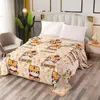 Nova Manta de Flanela Grossa Estampada com Desenhos de Comércio Exterior Transfronteiriço Manta de Veludo Leite Manta de Veludo Mink Nuvem Manta Infantil