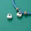 Colgante de Plata Pura S999 Carácter de la Fortuna Pulsera de Cuerda Trenzada Hecha a Mano Charm Accesorio