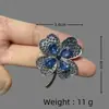 Broche Artístico y Lujoso de Trébol de Cuatro Hojas de Gama Alta para Mujer, Elegante Pasador de Solapa para Traje con Sentido del Diseño