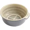 Lavabo Doble Capa para Verduras de Cocina con Cesta Escurridora, Lavabo Redondo Multifuncional de Plástico para Lavar Verduras para Uso Doméstico, Cesta para Lavar Frutas