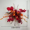 Arreglos de flores artificiales para bodas, arreglos florales para decoración de pasillo, decoraciones de escaparate de compromiso con temática de bosque, arreglos de escena de boda de color rojo rosa