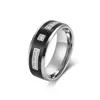 Joyería Popular Europea y Americana Transfronteriza Anillo de Dos Tonos con Diamante de Acero de Titanio para Hombre Personalizado Moda Lujo Ligero Anillo Pulsera de Gama Alta