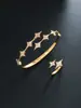Pulseira de Estrela de Seis Pontas Transfronteiriça Amazon Leve Luxo Pulseira de Alta Qualidade para Mulheres Conjunto de Anel de Pulseira Versátil de Nicho Joias